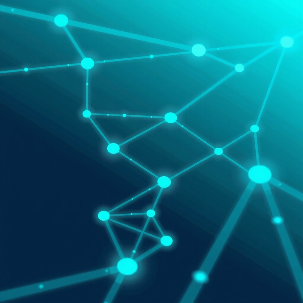 AI technology background visualization with neural networks and data flows